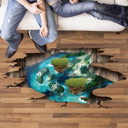 3D broken wall cosmic space wall sticker home decor living room bedroom floor decoration Removable decorative pvc material XL