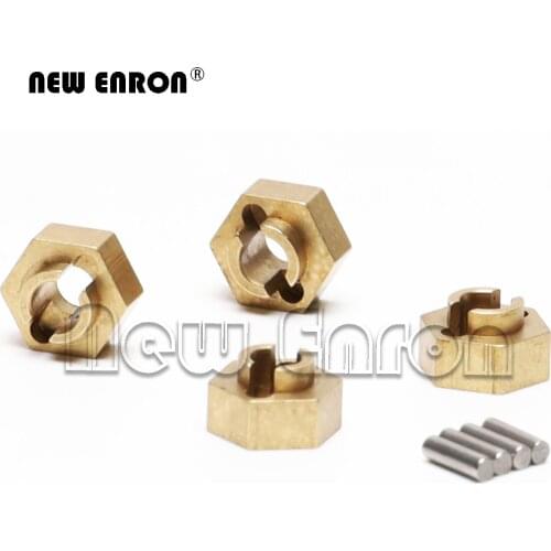 4Pcs Brass 3MM Extended Adapter Wheel Lock Nuts 7mm Wheel Hex for RC Cars Crawler 1/24 Axial SCX24 90081 AXI00002 Upgrade Parts