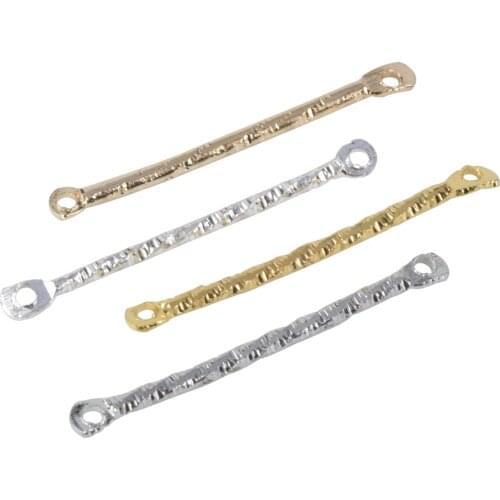 50Pcs/Lot Double Eye Spiral Connector Headpins Charms Bails Embossing Thread Beading Head Pins For Jewelry Making Supplies