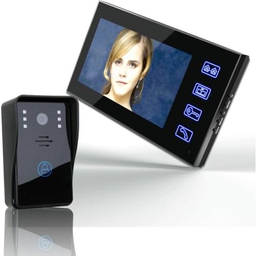 7" Video Door Phone Intercom Doorbell Touch Button Remote Unlock Night Vision Security CCTV Camera Home Surveillance