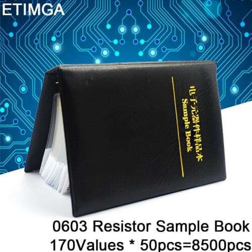 8500pcs/lot 0603 SMD Resistor Kit Accuracy 1% Chip Resistor Sample Book 170values x 50pcs