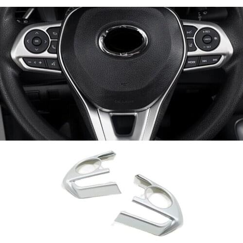 ABS Matte For Toyota Avalon 2019 2020 Car Steering wheel Button frame Cover Trim Sticker Car styling accessories 2pcs