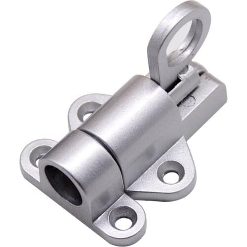 Pull Ring Spring Bounce Door Bolt Aluminum Alloy Self-closing Automatic Latch Window Gate Security Latch Lock Random Color