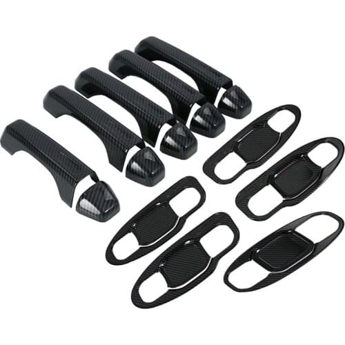 Car styling Carbon Fiber Look ABS door handle cover door handle bowl trim For Jeep Wrangler JL 2018 2019 accessories