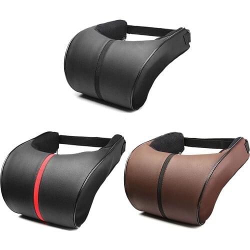 Car Styling Seat Neck Pillow Protection PU Leather Auto Car Neck Pillow Memory Foam Pillows Neck Rest Seat Headrest Cushion Pad