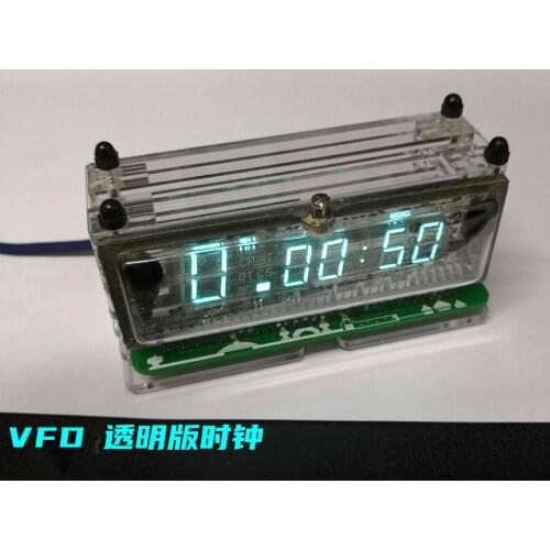 VFD Screen clock transparent base rare antique vacuum fluorescent display color dazzle with temperature clock