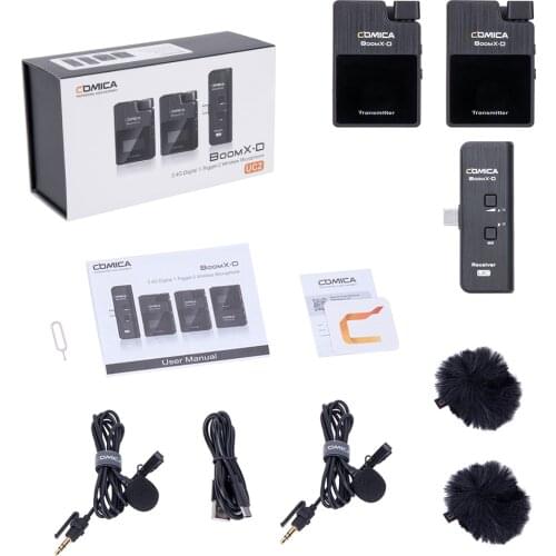 Comica BoomX-D Wireless Microphone For Smartphone Video D1 D2 UC1 UC2 MI1 MI2 2.4g Digital Transmitter Kit For iphone Camera