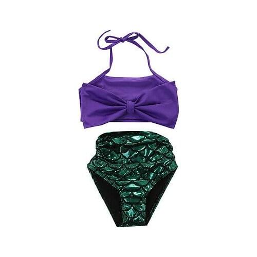 Girls Kids Baby Mermaid Tail Swimmable Bikini Set Swimwear Swimsuit Swimming Costume