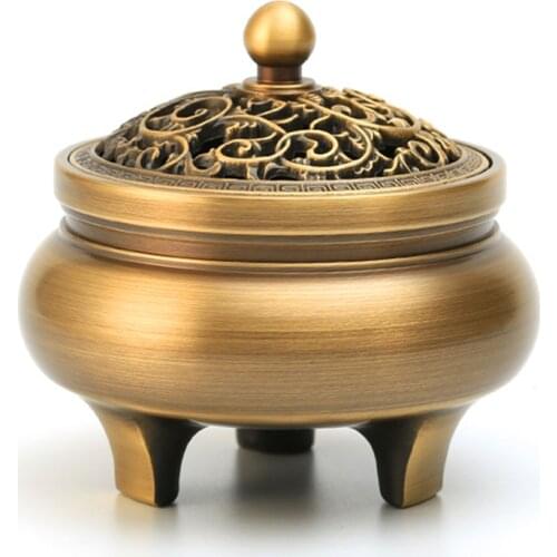 Home Decor Copper tripod incense burner Household room Aromatherapy incense coil holder Aroma Burner home decoration