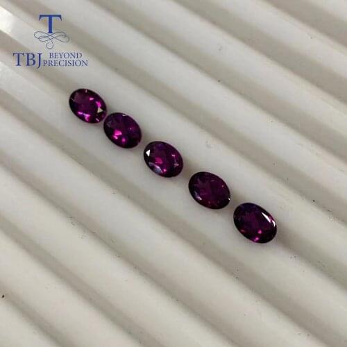 Natural rhodolite loose gemstone oval 5*7mm ard 4.9ct 5 piece in one lot for 925 sterling silver jewelry mounting