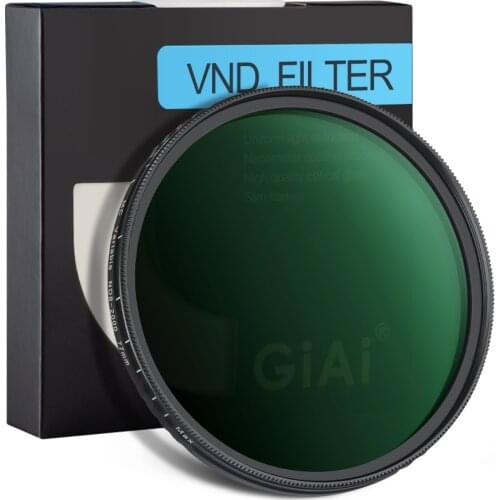 GiAi Premium Quality ND8-ND2000 Neutral Density Camera Lens Variable ND Filter 82mm 77mm 72mm 67mm 62mm 58mm 55mm 52mm 49mm