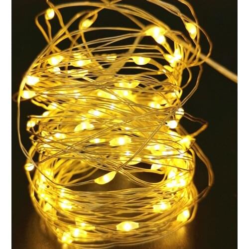 6pcs Fairy Lights Led Garlands Holiday Copper Wire LED String Lights USB Battery Powered Outdoor Christmas Wedding Party Decor