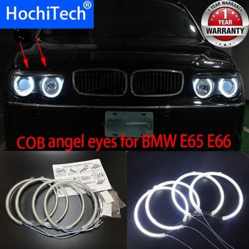 HochiTech for BMW E65 E66 Alpina B7 745i 745Li pre-facelift Ultra bright SMD white LED angel eyes 2600LM 12V halo ring kit DRL