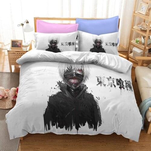Tokyo Ghoul Kids Bedding Set Comforter Anime Figure Bed Linen Twin Queen King Single Size Dropshipping Duvet Cover Sets Boy