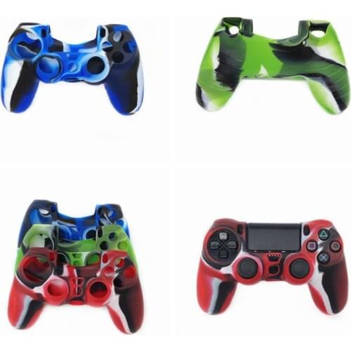 Cool Camouflage Soft Silicone rubber Cover Case Protection Skin For Sony Playstation 4 Dualshock 4 wireless Controller