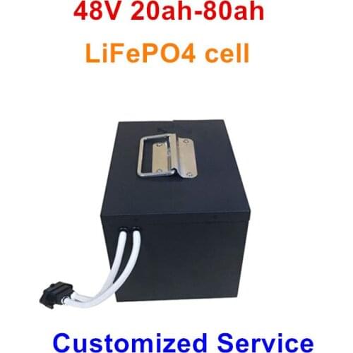 48V 20Ah 25Ah 80Ah 60Ah 50Ah 40Ah 30Ah LiFepo4 lithium battery with BMS for ebike scooter motorcycle +5A charger