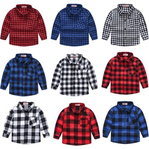 AUTUMN New Baby Boys Shirts 2020 Cotton Korean Kids Clothes Long Sleeve Plaid Shirts For Girl Toddler Button Shirt 2-7y