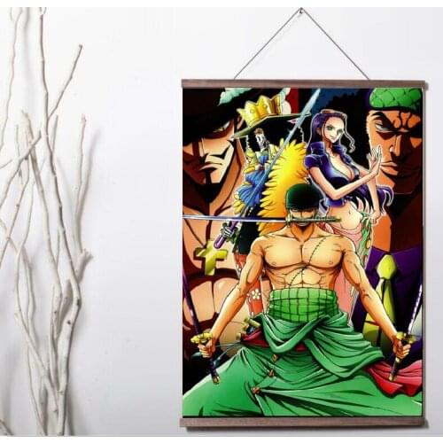 One Pieces Sword Smand Art Print canvas Poster Canvas Scroll Painting with wood