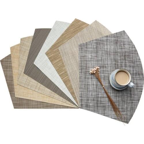 PVC Sector Placemat Dining Table Mat Textilene Antiskid Insulation Anti Scald Fashion Decoration Hotel Restaurant Banquet Party