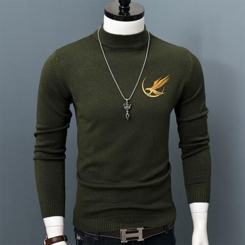 Winter New Half High Neck Cashmere Sweater Men Loose Warmth Thick Pullover Sweater Youth Outer Wear Large Size Sweater Male O153