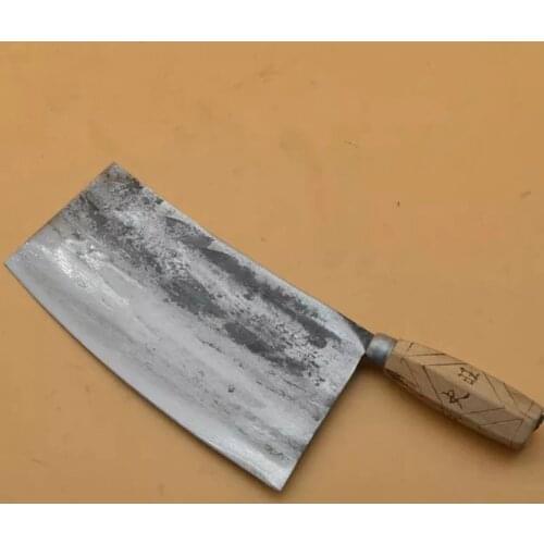 Chinese Style Traditional Handmade Hammered Iron Knife Kitchen Cutting Meat Vegetable Knife Multifunctional Slicing Fish Knives