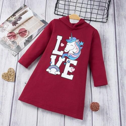 YOYOSHOW Autumn & Winter new girls hooded dresses fashion clothes girls letter printing outfits 2-6 years old girl dress