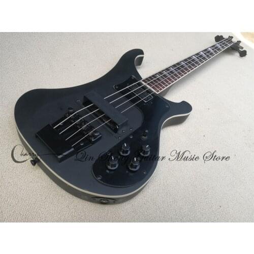 Order booking 4003 electric guitar bass, 4 strings matte black bass,fixed bridge,black buttons pickups