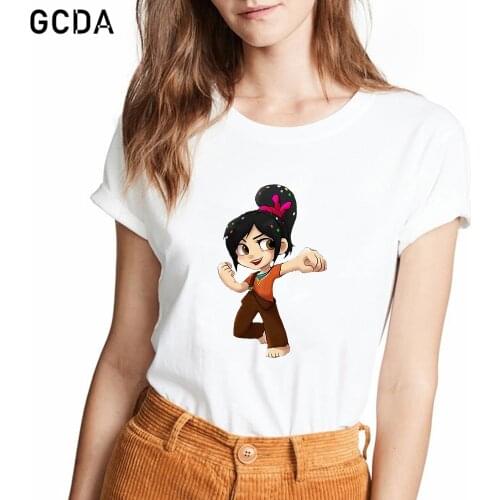 Harajuku Kawaii T Shirt Women Sugar Rush Queen Vanellope Cosplay Wreck-It Ralph Tshirt Funny Cartoon T-shirt Cute Top Tee