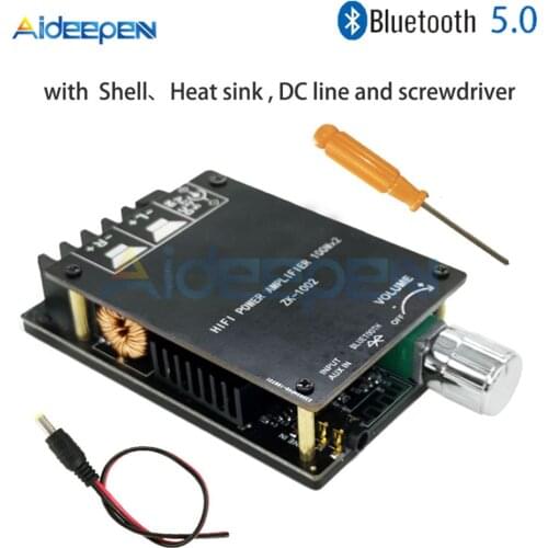 ZK-1002L ZK-1002 HIFI Wireless Bluetooth 5.0 TPA3116 Digital Power Audio Amplifier Board 100WX2 Stereo Amplificador Home Theater