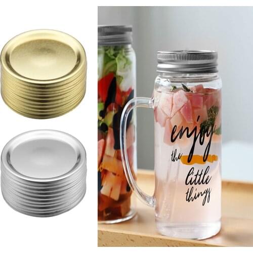 10 Mason Jar Split-Type Lid Sealing Antileak Secure Cap for Regular Mouth Mason Storage Canning Detachable Stainless Steel Cover