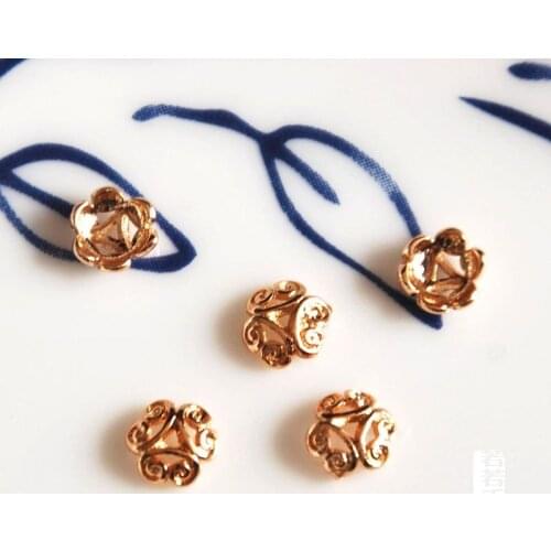Wholesale 10 pcs/lot golden gold plated beads caps jewelry making craft findings DIY for women