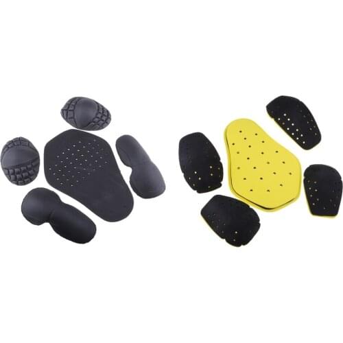 10PCs Triple Density Removable Armor Protective Gear Set for Motorcycle Cycling Biking Biker Jackets, Yellow & Black