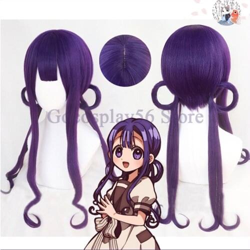 Aoi Akane Cosplay Wig Long Purple Synthetic Hair Jibaku Shounen Hanako-kun Toilet-Bound Cosplay Role Play