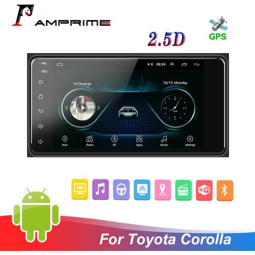 AMPrime 2din Car Radio Android Car Multimed Player GPS Wifi Touch Screen MP5 Mirror Link FM Radio AUX USB Rear View Camera