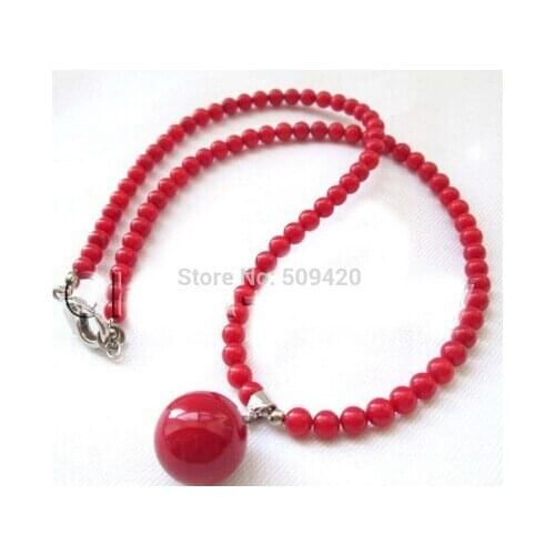 Free shipping >>@ +Natural 5mm SHELL beads necklace 12mm sea shell pearl pendant AAA
