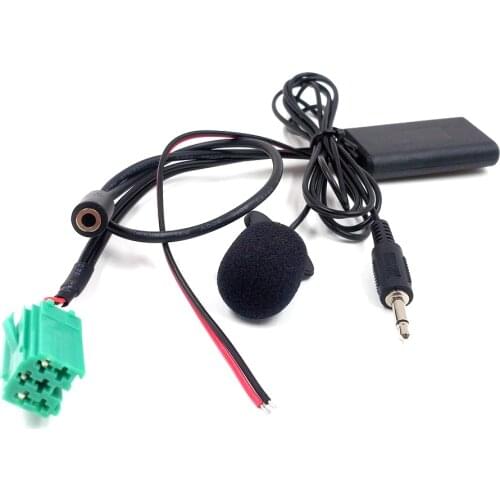 Biurlink Wireless Bluetooth AUX-IN USB Music Adapter ISO 6Pin Plug Microphone Handsfree for Renault Update-list Stereo
