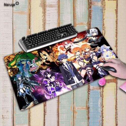 Mairuige 80x40cm L XL Japan Anime large Mousepad gaming Mouse pad girl friend sister Gift For DATE A LIVE With White Lock Edge