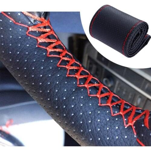 Car steering wheel cover Diameter 38cm /Wholesale Supply Do Not Fade handlebar braid Leather Steering-Wheel