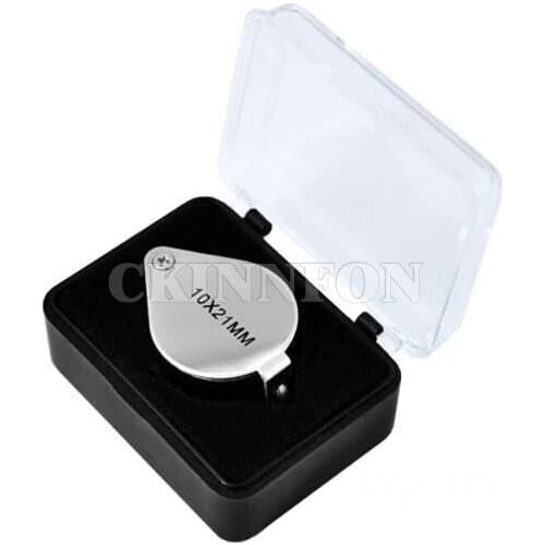 DHL 200PCS 10x 21mm Jewelers Eye Loupe Magnifier 10 Times Magnifying Glass