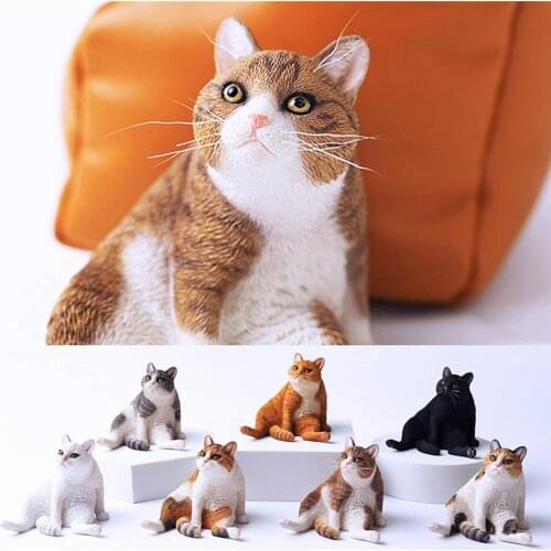 JXK 1:6 Scale Orange Cats Figure Cute Lazy Cat Pet Healing Figure Felidae Animal Collector Toy Resin Desktop Decoration Gift