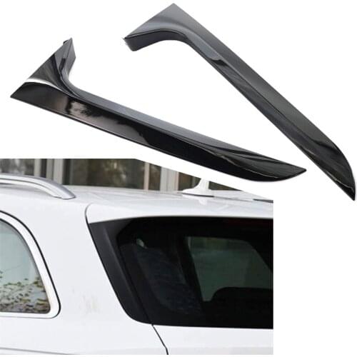 Gloss Black Car Rear Window Side Spoiler Canard Splitter Trim Decor 2Pcs For Audi A6 C7 Allroad TDI Quattro Avant 2012-2018