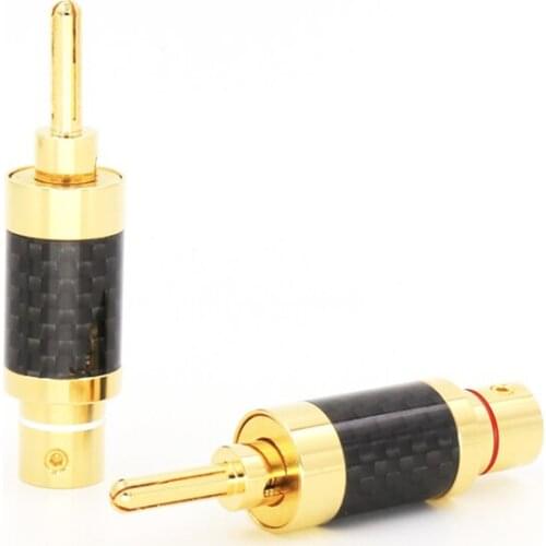 HIFI Speaker Terminal banan plug Gold Plated Carbon Fiber Speaker Cable Wire Connector