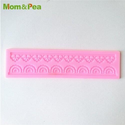KCL502 Half Circle Small Lace Pad Silicone Mold Sugar Paste Fondant Cake Decoration 3D Mould