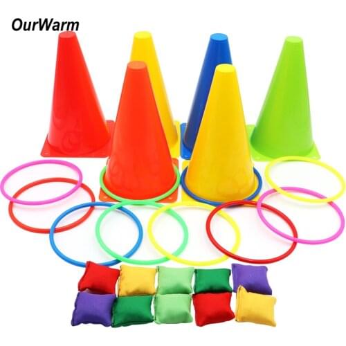 OurWarm 1set Birthday Party Games Outdoor Ring Toss Games Gift for Kids Party Supplies Carnival Games Childrens Day