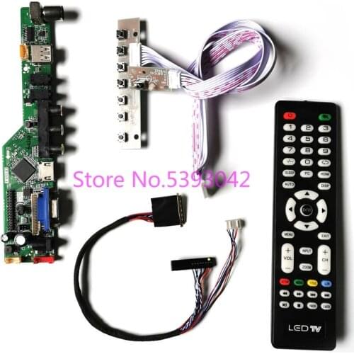 KIT fit LP140WH1 (TL)(A1)/(TL)(A2)/(TL)(A3)/(TL)(A4) screen VGA+AV 40Pin Remote 1366*768 LVDS Analog TV control drive board