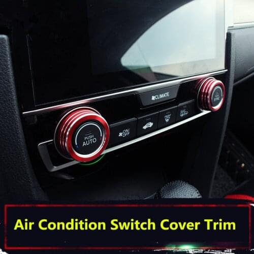 Red Console Air Condition Switch Cover Trim For Honda Civic 10th Gen 2016 2017 Car Decor Car Accesories Interior Car Trim