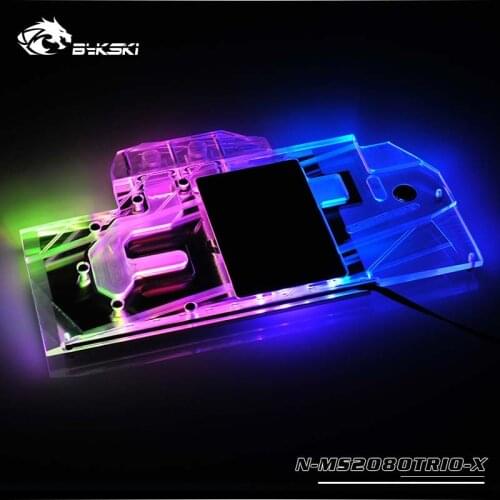 Bykski GPU cooler Full Cover Graphics Card Water cooling Block for MSI RTX 2080 GAMING X TRIO N-MS2080TRIO-X