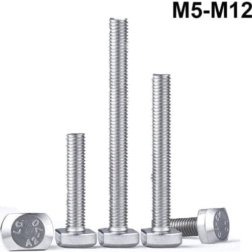 M5 M6 M8 M10 M12 T Shape Punch Milling Machine Screw Threaded Rod Clamping Cap Bolt For T-Slot T-head bolts 304stainless steel