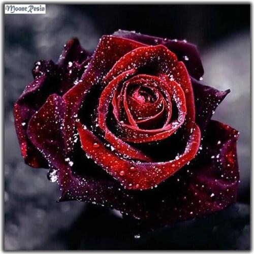 MOONCRESIN 5D Diy Diamond Painting Cross Stitch Red Rose 3D Diamond Embroidery Needlework Diamond Mosaic Full Decoration Flowers