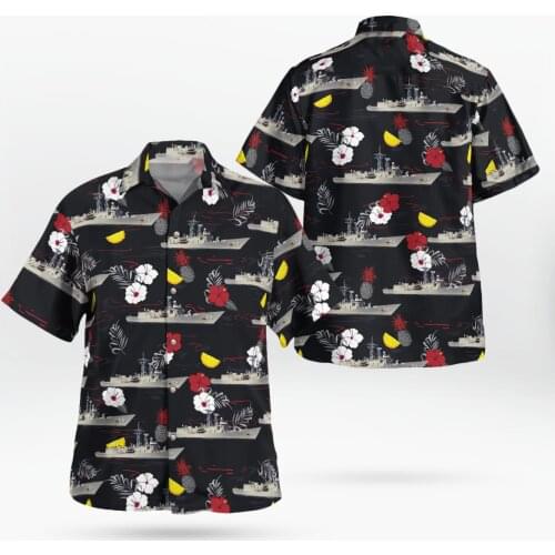 Cool Warship 3D Beach Hawaiian 2021 Summer Men Shirt Short Sleeve Shirt Streetwear Oversized 5XL Camisa Social Chemise Homme-133